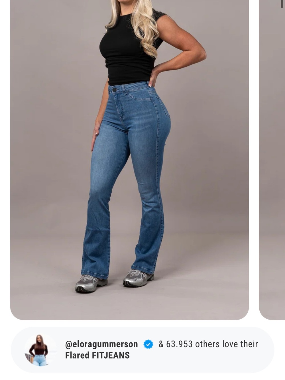 High-Rise Flare Jeans in Sapphire Blue - Women's Stretch Denim